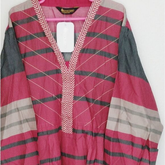 Pakistan red & black acquard unisex kurti dress (size L) NWT💙💙💙👍 - Picture 1 of 10